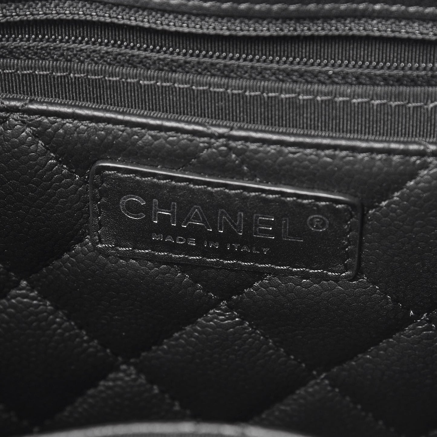 Caviar Quilted Small CC Box Shopping Tote Black