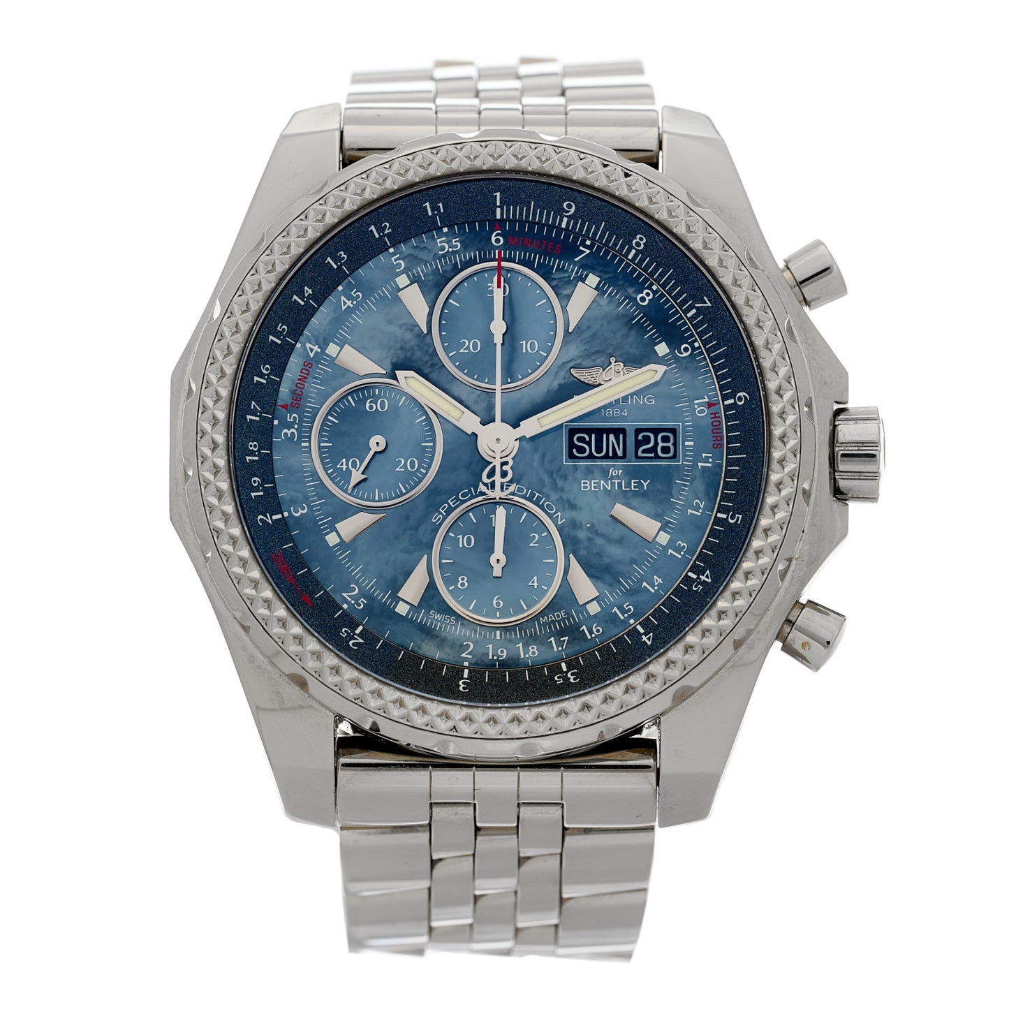 Stainless Steel Blue Mother of Pearl 45mm Bentley GT Special Automatic Watch A13362