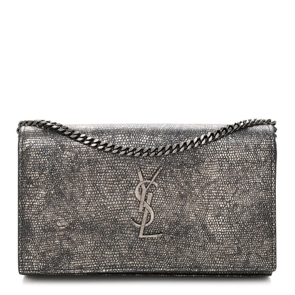 Saint Laurent Metallic Calfskin Lizard Embossed Medium Classic Monogram Kate Satchel 1 of 8