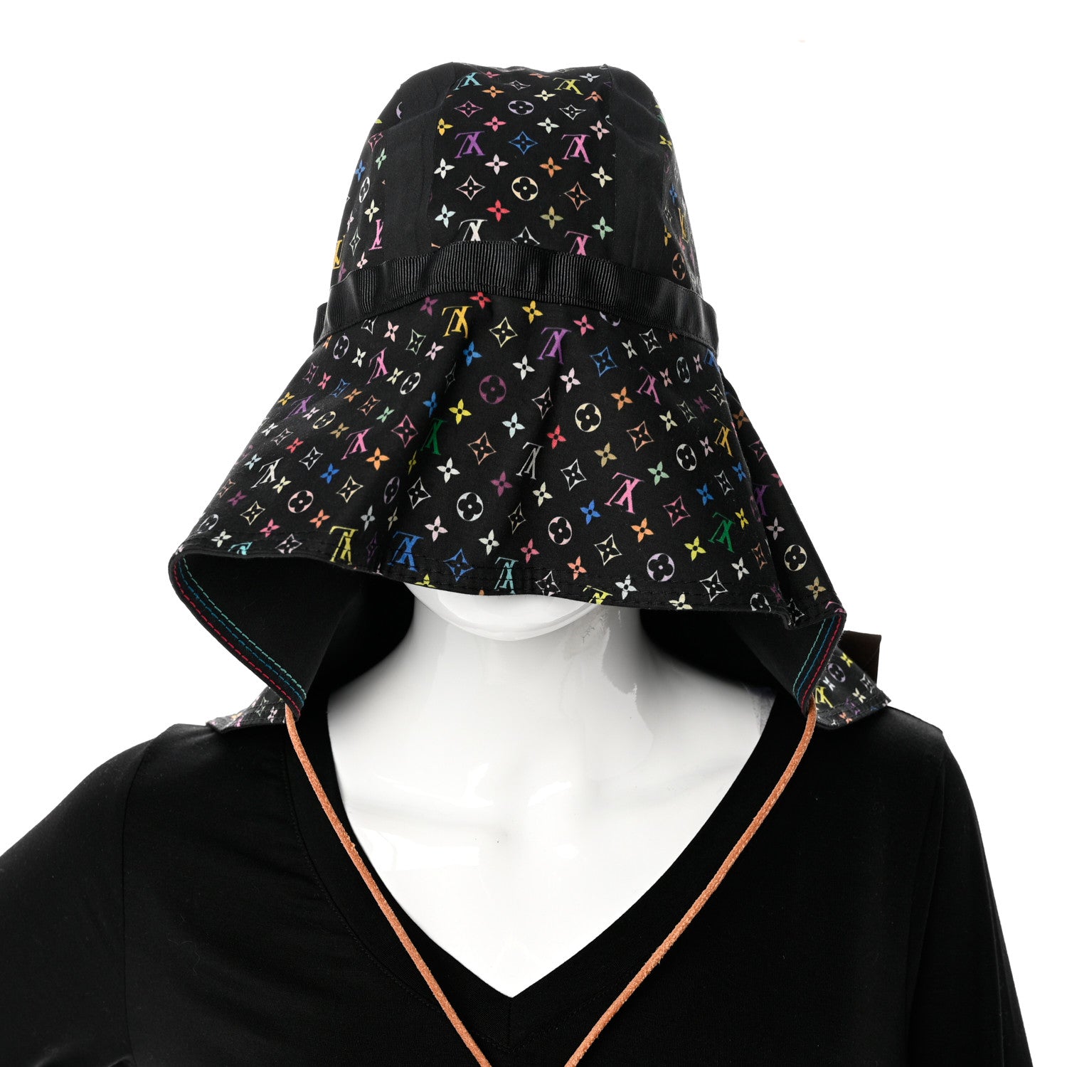 Louis Vuitton Cotton Monogram Multicolor Printed Reversible Hiker Hat Black 3 of 11