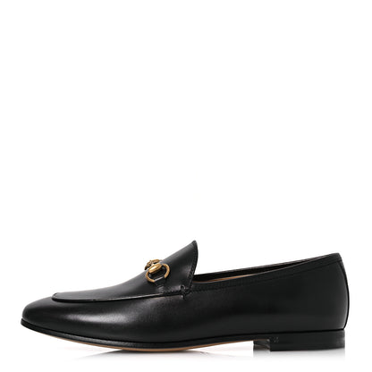 Gucci Calfskin Womens Jordaan Loafers 37.5 Black 1 of 12