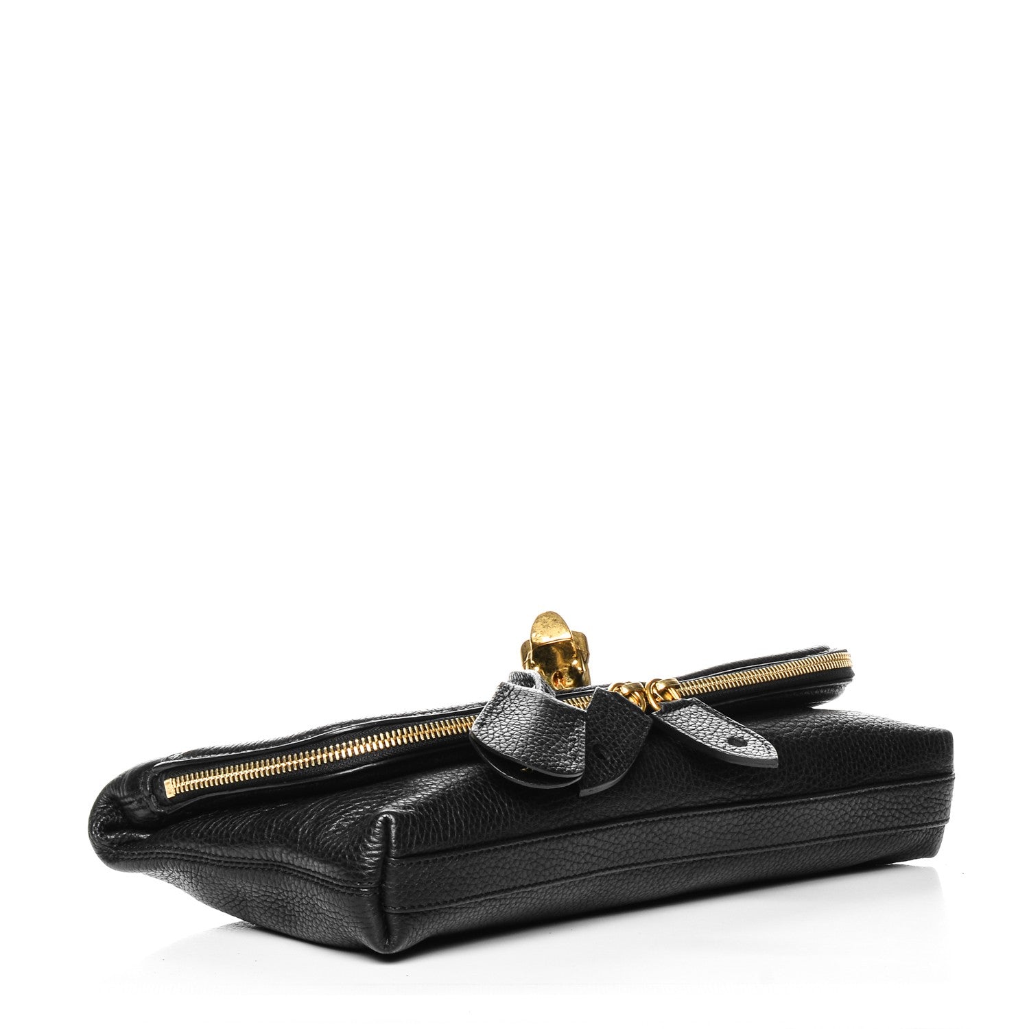 Alexander McQueen Grainy Calfskin Padlock Skull Clutch Black 4 of 7