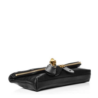 Alexander McQueen Grainy Calfskin Padlock Skull Clutch Black 4 of 7