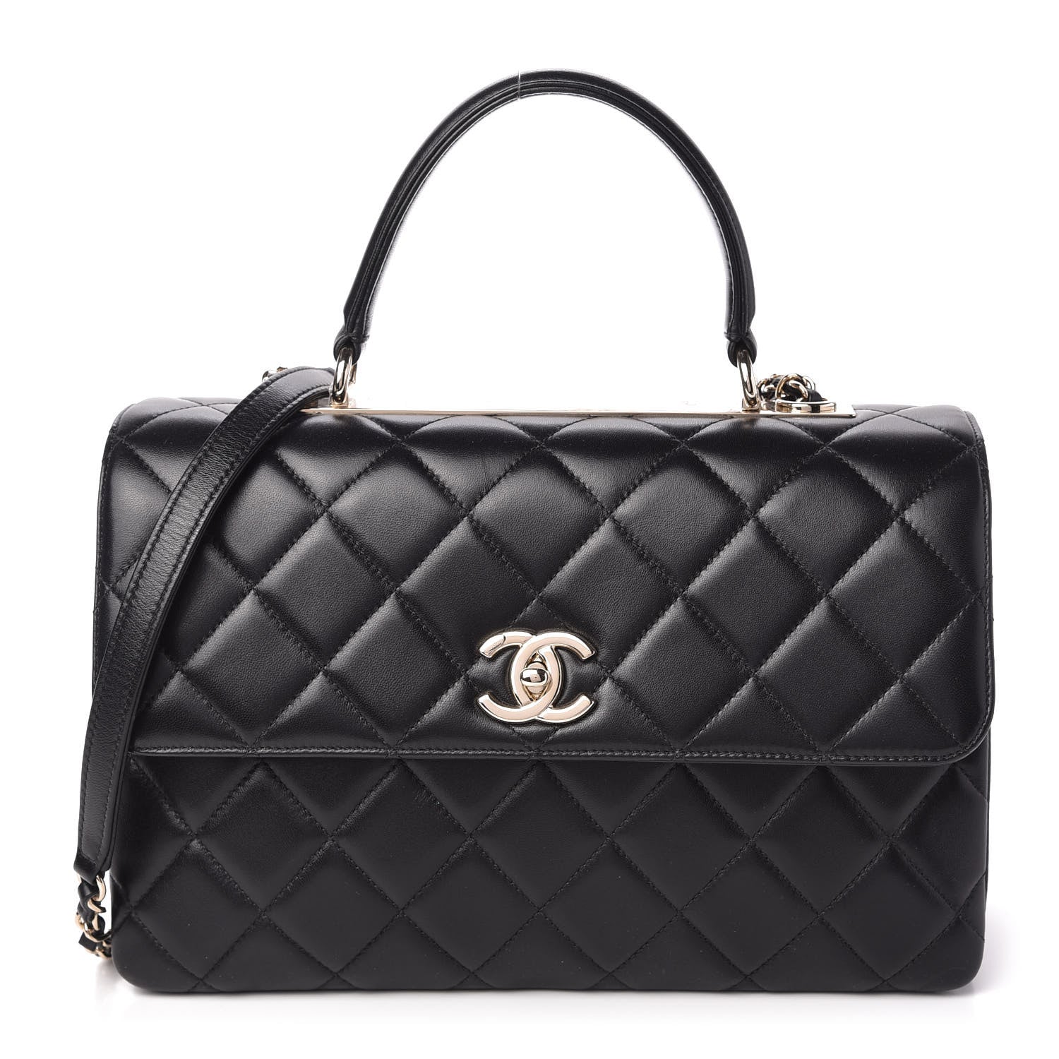 Chanel Lambskin Quilted Medium Trendy CC Flap Dual Handle Bag Black 1 of 10