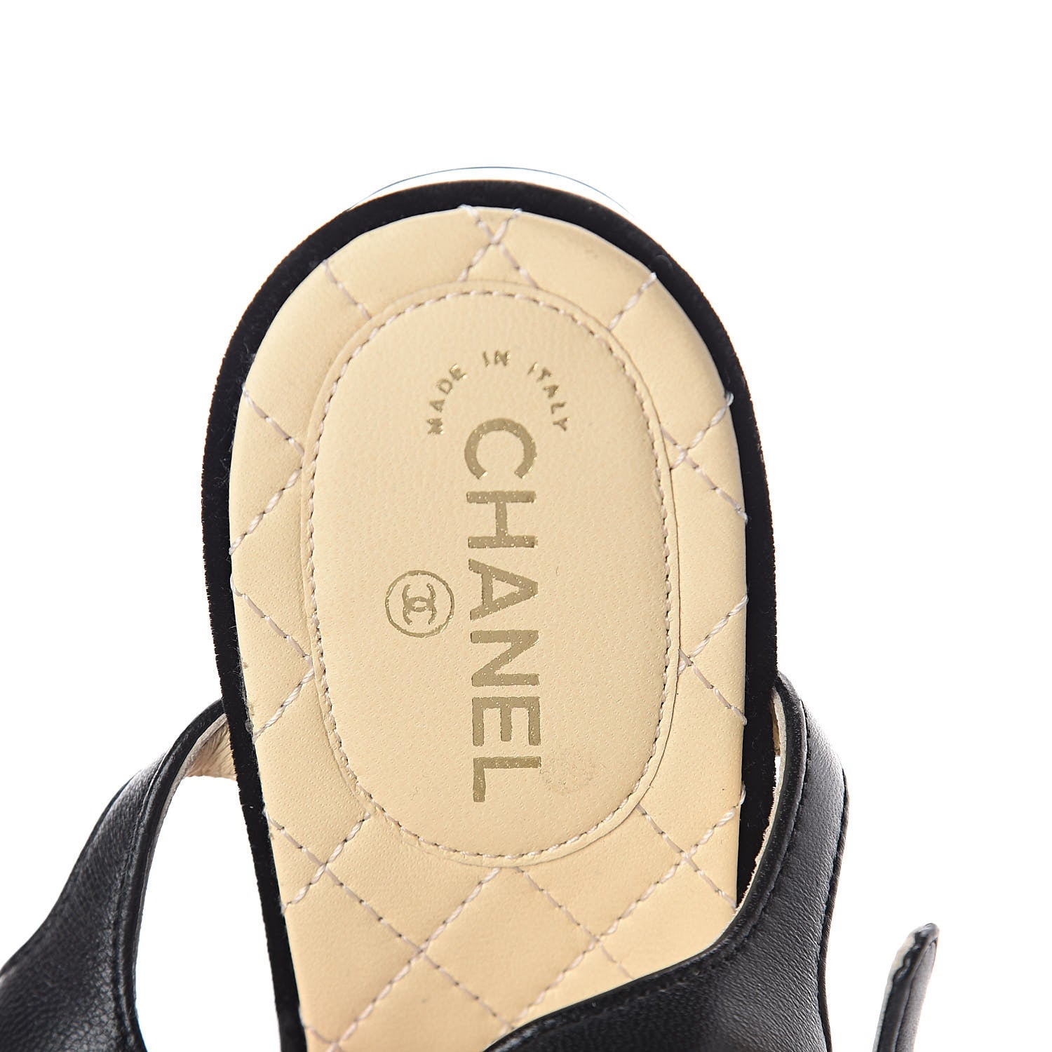 Chanel Lambskin Pearl Camellia Bow Sandals 38 Black 5 of 7