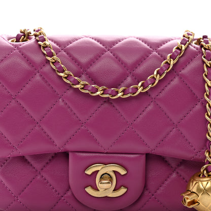 Chanel Lambskin Quilted Mini Pearl Crush Flap Purple 5 of 10