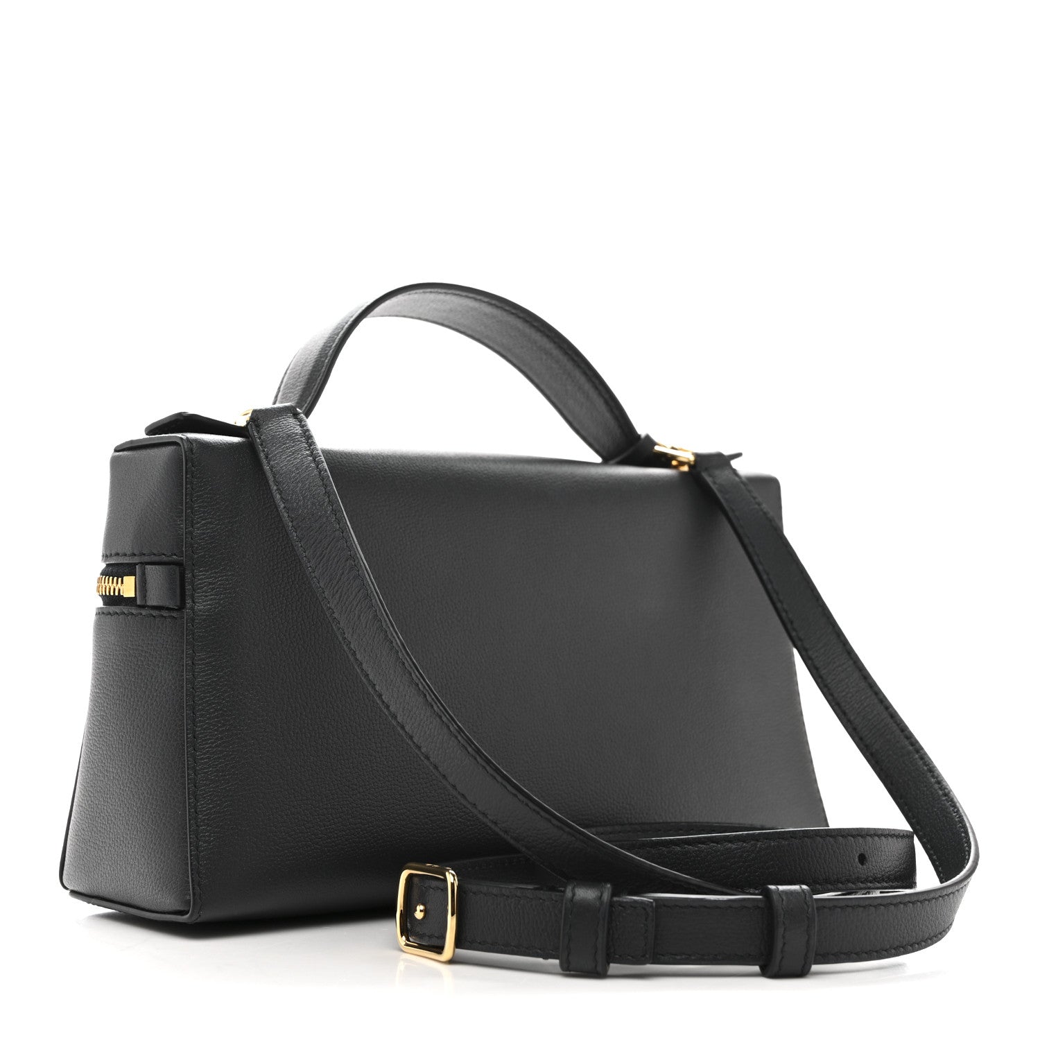 Loro Piana Grained Calfskin L23 Extra Bag Blue Navy Sun Gold 3 of 10
