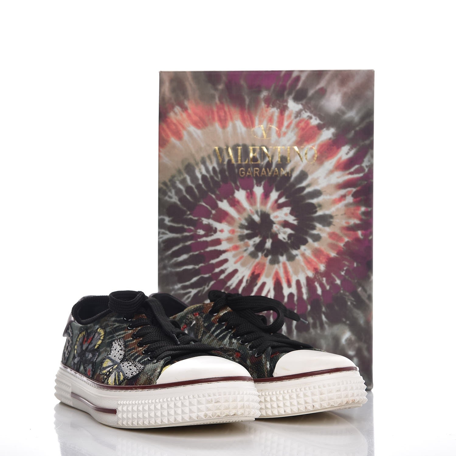 Valentino Garavani Canvas Butterfly Applique Embroidered Low Top Sneakers 40 Military Green 12 of 12