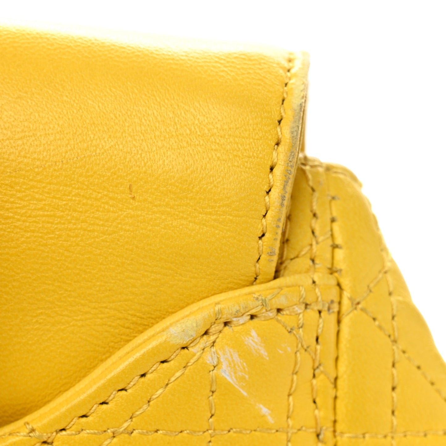 Lambskin Cannage Embroidered Stardust Backpack Yellow