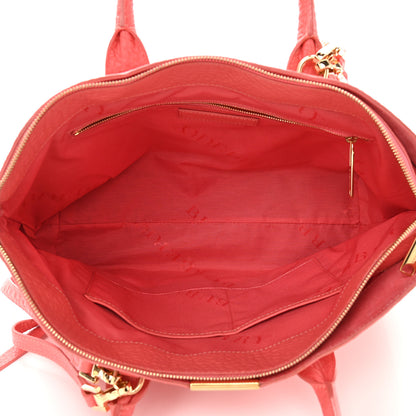 Burberry Heritage Grain Check Embossed Medium Dewsbury Tote Peony Rose 4 of 11
