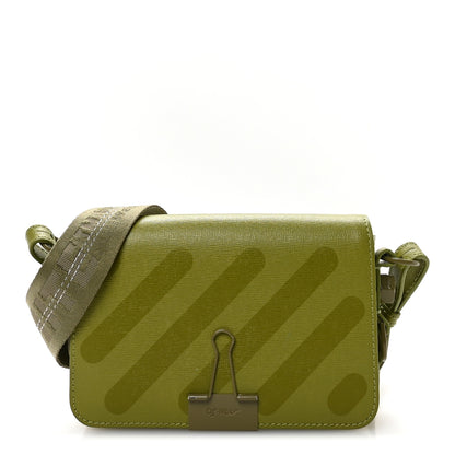 Off-White Saffiano Striped Mini Diag Binder Clip Bag Green 1 of 9