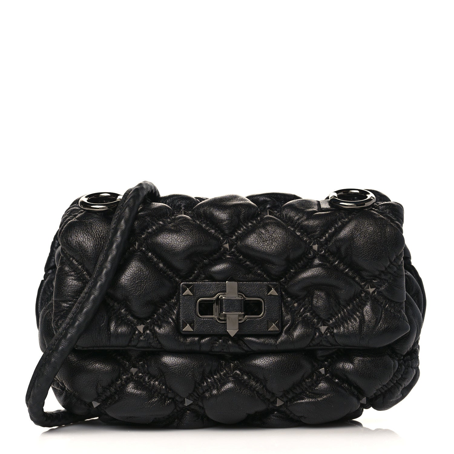 Valentino Garavani Nappa Small Spikeme Shoulder Bag Black 1 of 8