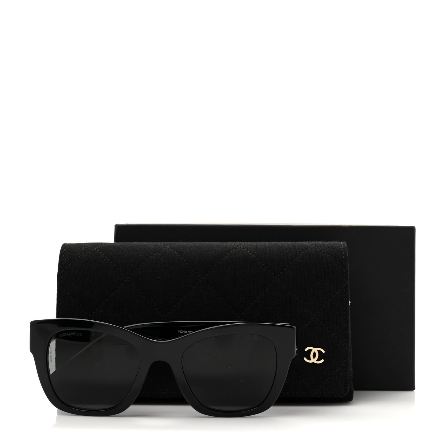 Acetate Square CC Heart Sunglasses 5478-A Black