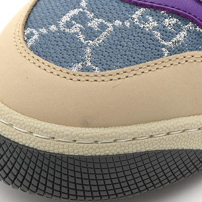Gucci Calfskin Lame GG Monogram Web Womens Screener Sneakers 40 Blue Silver Dusty Milk Shine Purple 11 of 13