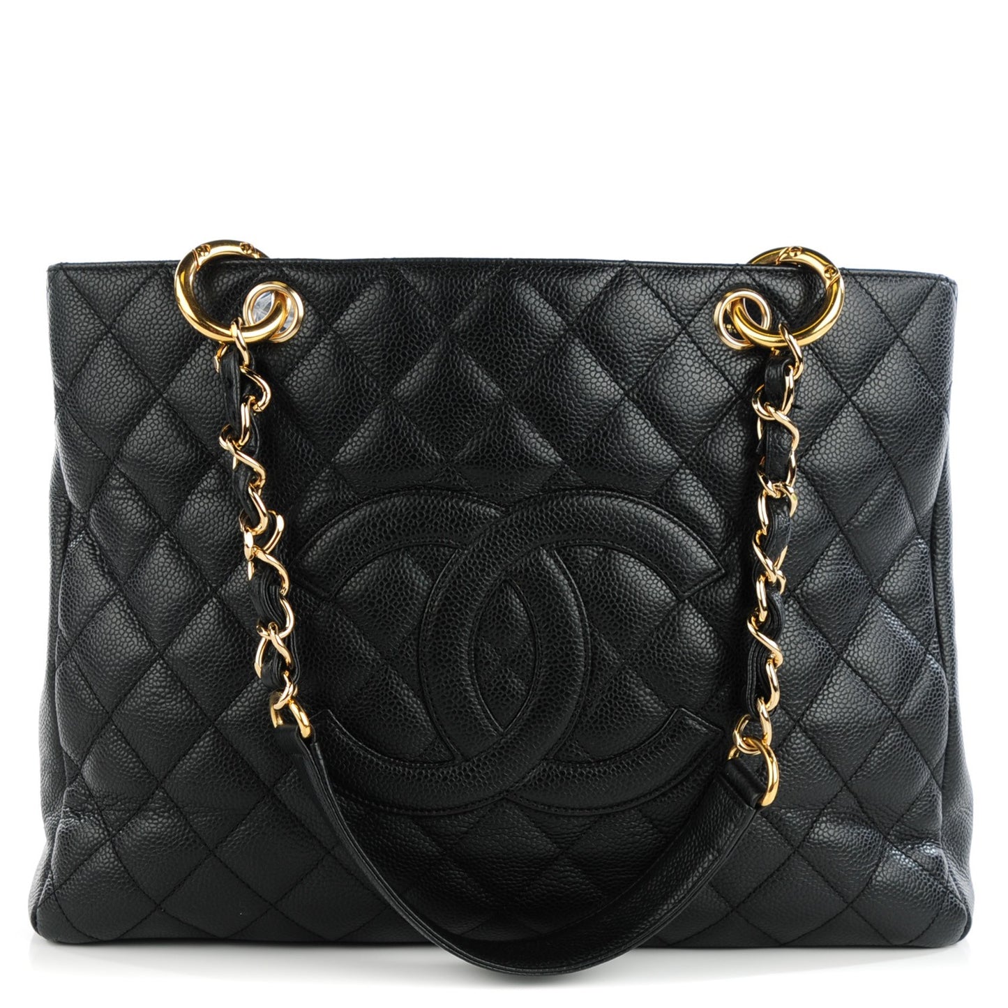 Caviar Quilted Grand Shopping Tote GST Black