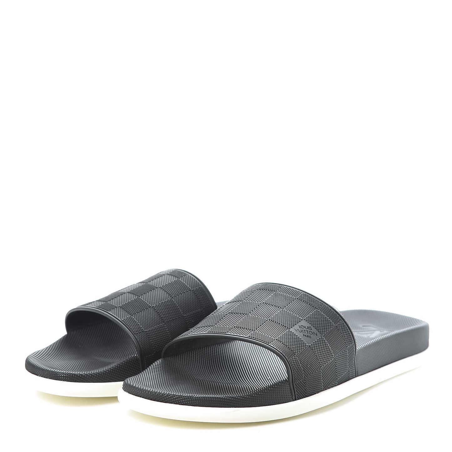 Damier Graphite Mens Waterfront Slide Sandal 13 Black