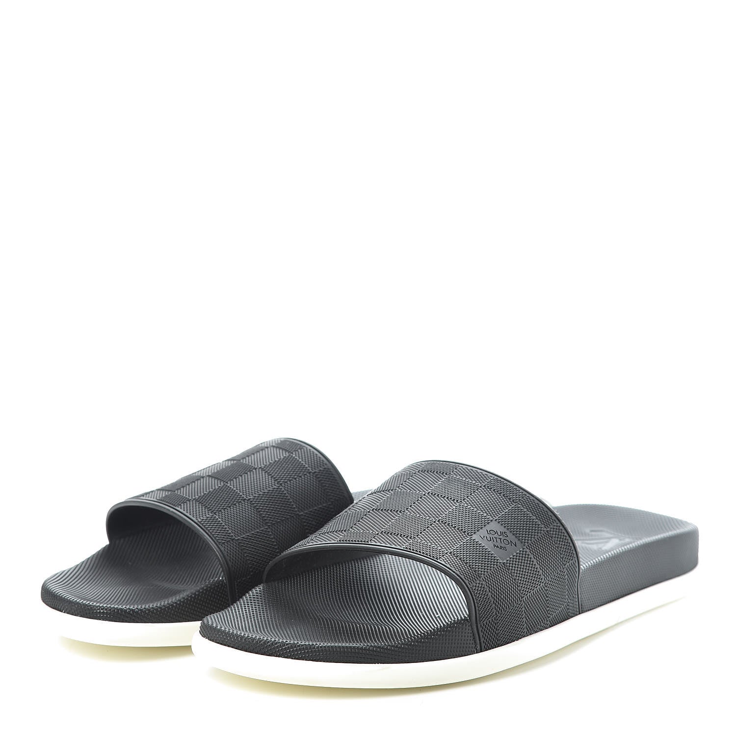 Louis Vuitton Damier Graphite Mens Waterfront Slide Sandal 13 Black 3 of 7
