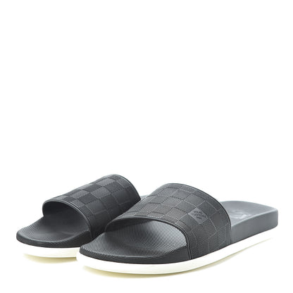 Louis Vuitton Damier Graphite Mens Waterfront Slide Sandal 13 Black 3 of 7