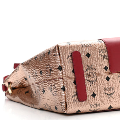 MCM Metallic Visetos Medium Klara Hobo Champagne Gold 8 of 9