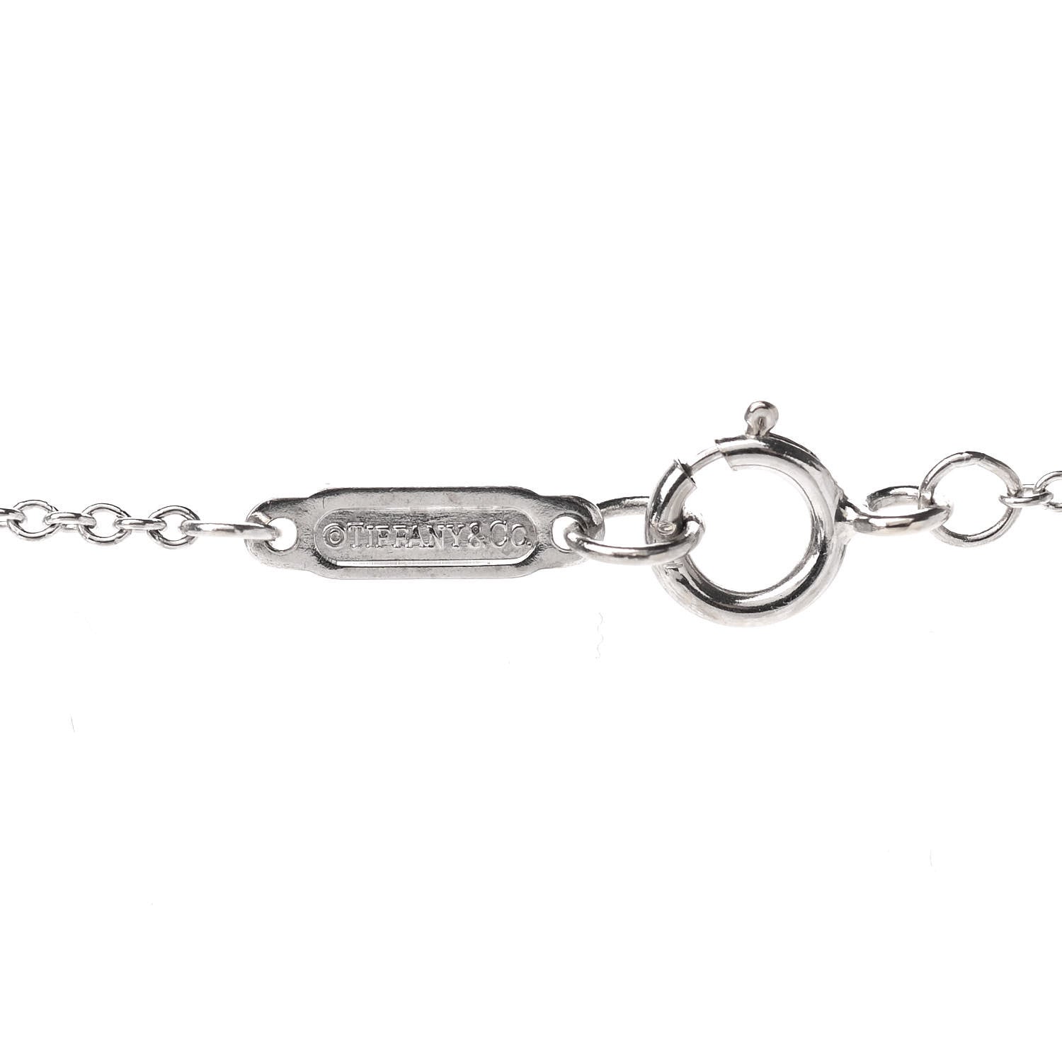 Tiffany 18K White Gold Diamond Enchant Heart Key Pendant Necklace 5 of 7