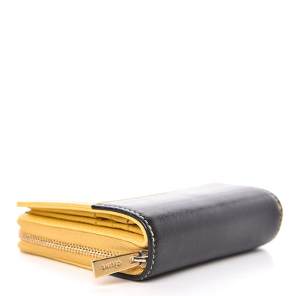 Celine Lambskin Compact Wallet Sun Yellow Black 4 of 18