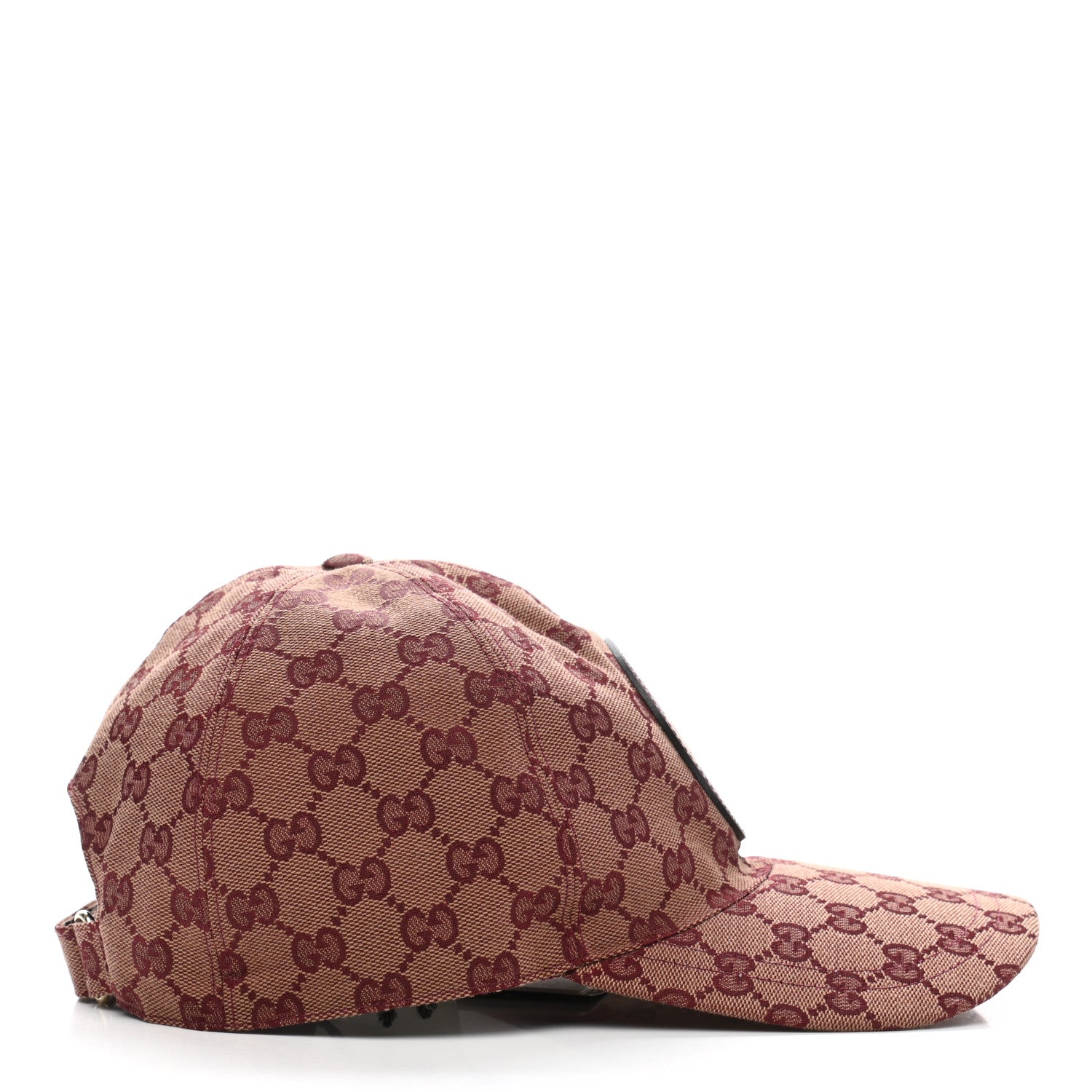 Gucci Monogram Textured Dollar Calfskin Zeno Baseball Hat M Camel Bordeaux 5 of 10
