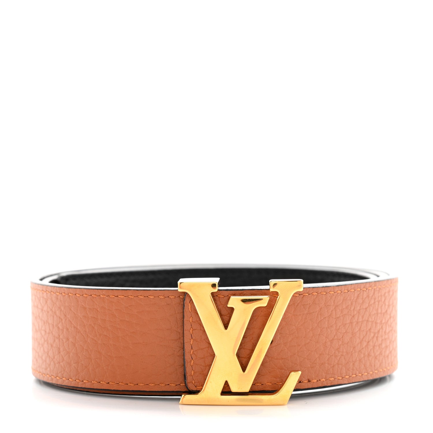 Louis Vuitton Taurillon Calfskin 30mm LV Initiales Reversible Belt 75 30 Black 3 of 7