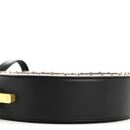 MCM Monogram Coated Canvas Studded Berlin Tambourine Round Crossbody Black 9 of 11