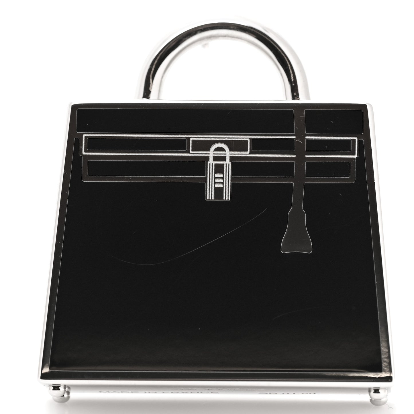 Lacquered Palladium Kelly Curiosite Charm Black