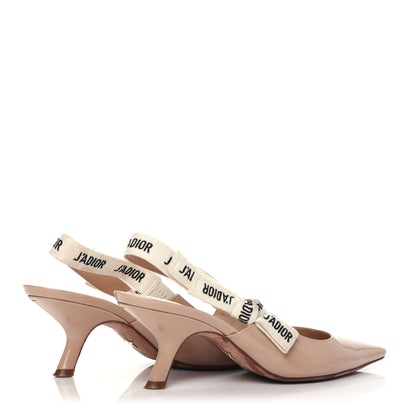 Christian Dior Patent Ribbon J'Adior Slingback 65mm Pumps 37.5 Nude 4 of 11