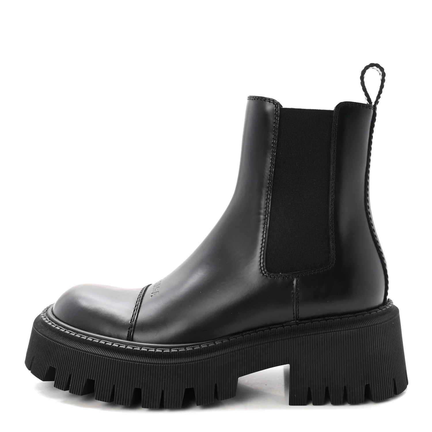 Balenciaga Jive Smooth Calfskin Logo Embossed Womens Tractor 20mm Chelsea Boots 35 Black 1 of 10