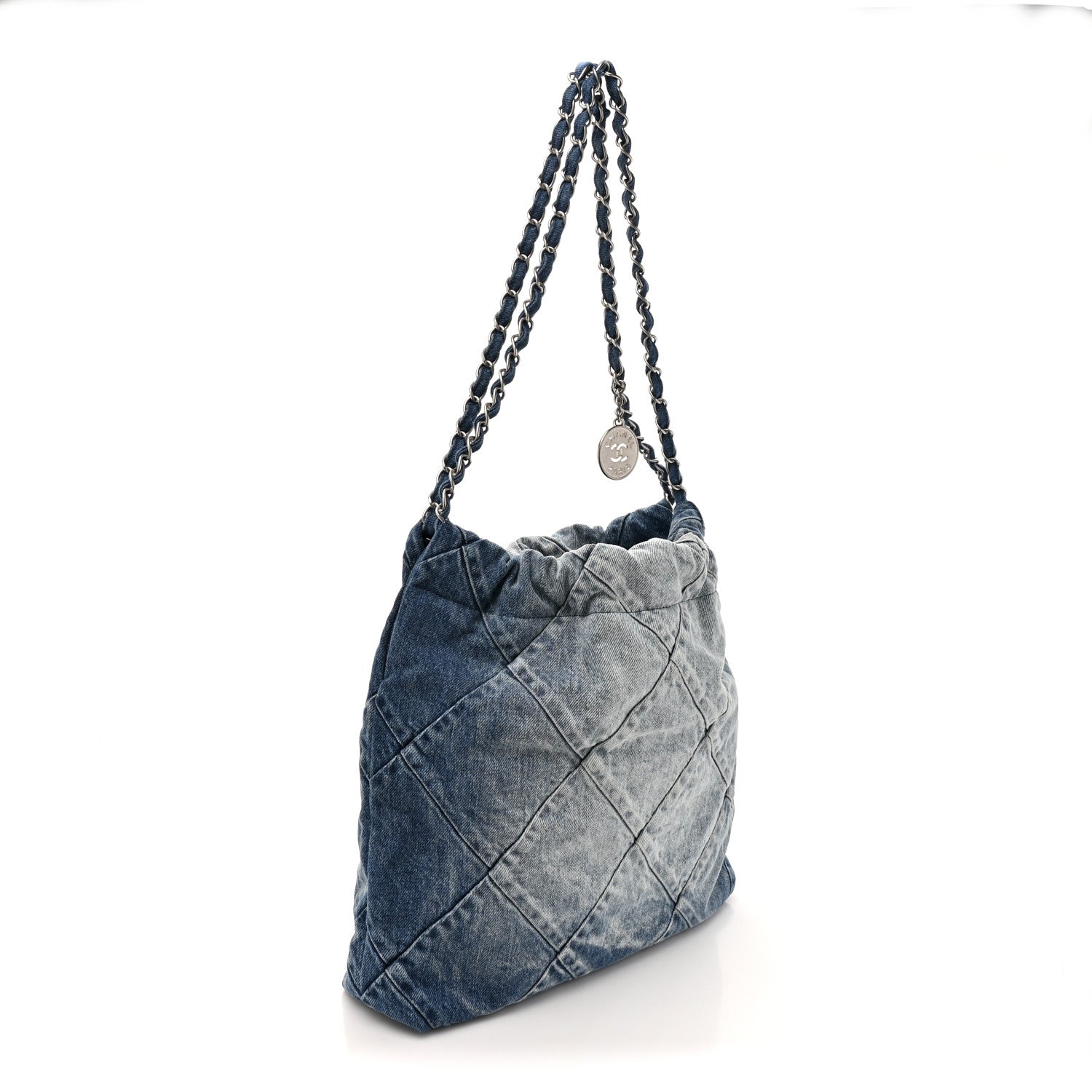 Chanel Denim Quilted Small Chanel 22 Blue 4 of 11