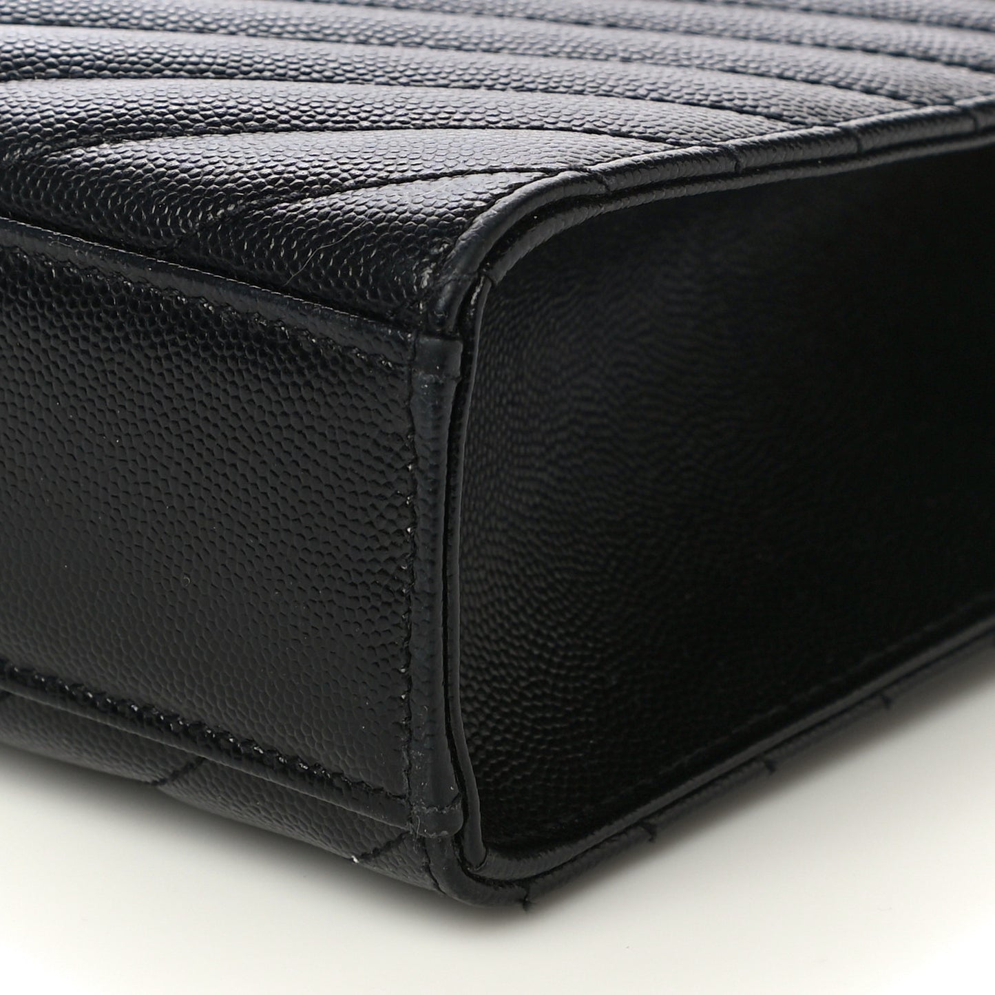 Grain De Poudre Matelasse Chevron Large Monogram Satchel Black