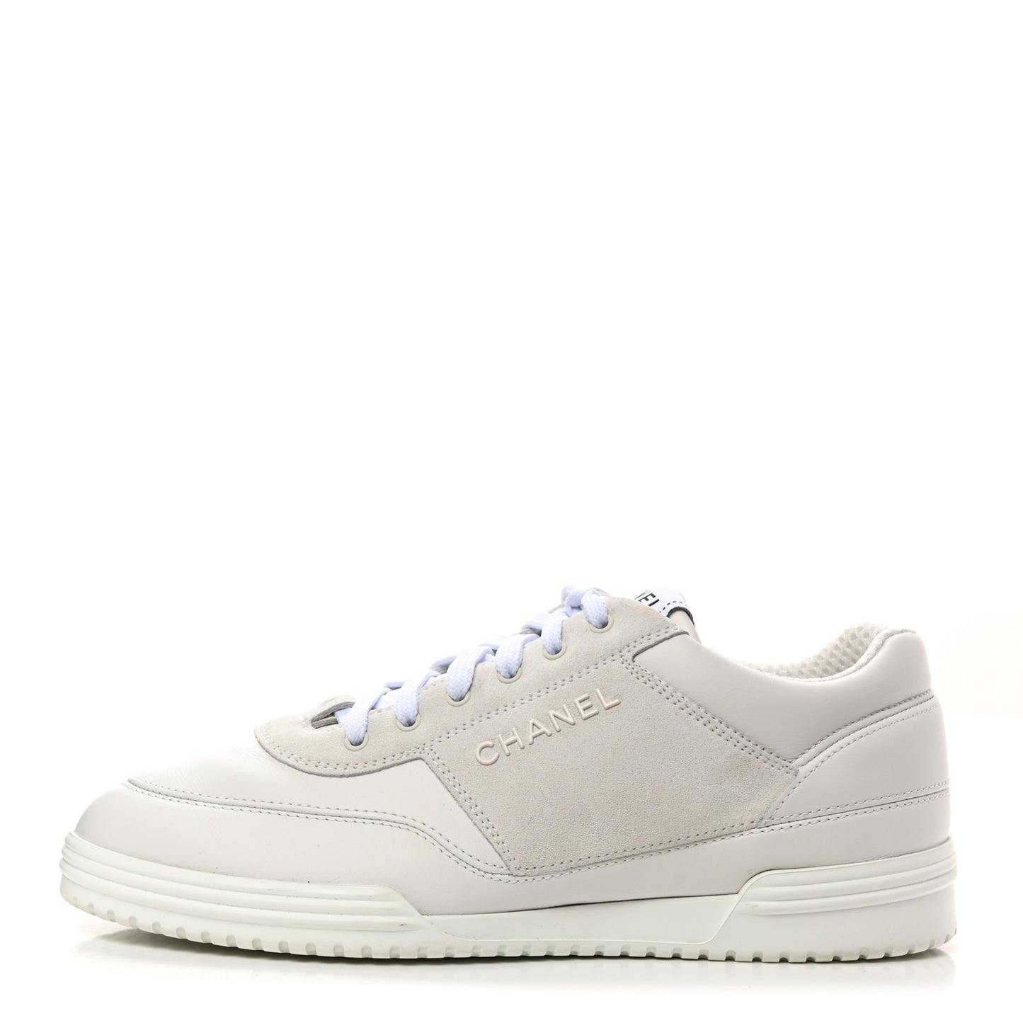 Calfskin Suede Coco Mark Logo Womens Sneakers 39 White