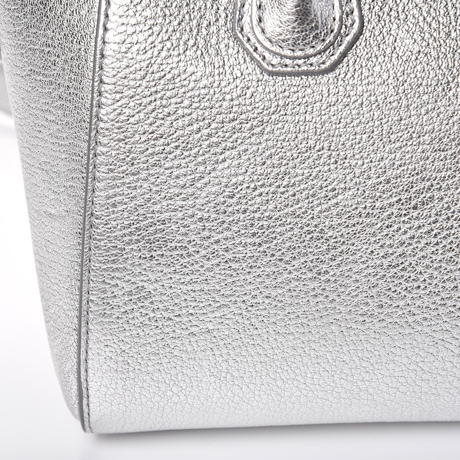 Givenchy Metallic Sugar Goatskin Mini Antigona Silver 10 of 10