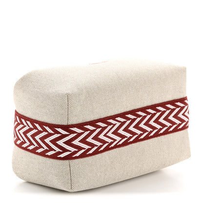 Hermes Canvas Small Bride-A-Brac Pouch Natural Rouge H 4 of 6