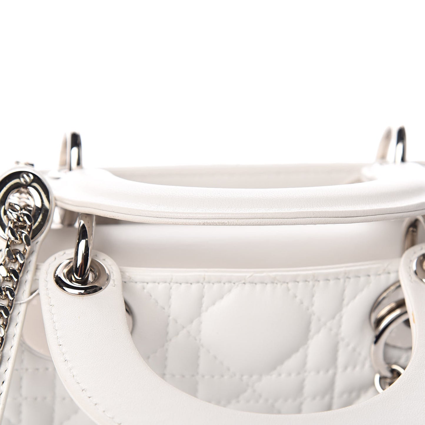 Lambskin Cannage Mini Lady Dior White