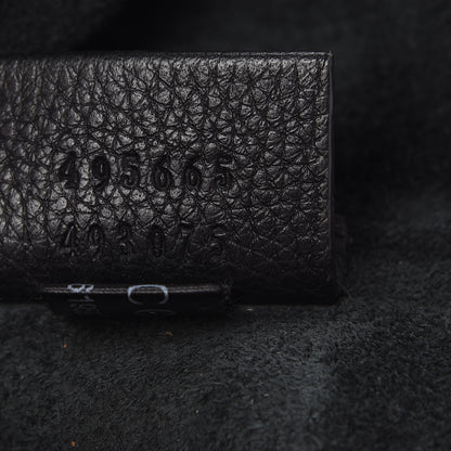 Gucci Pebbled Calfskin Medium Logo Portfolio Clutch Black 9 of 12