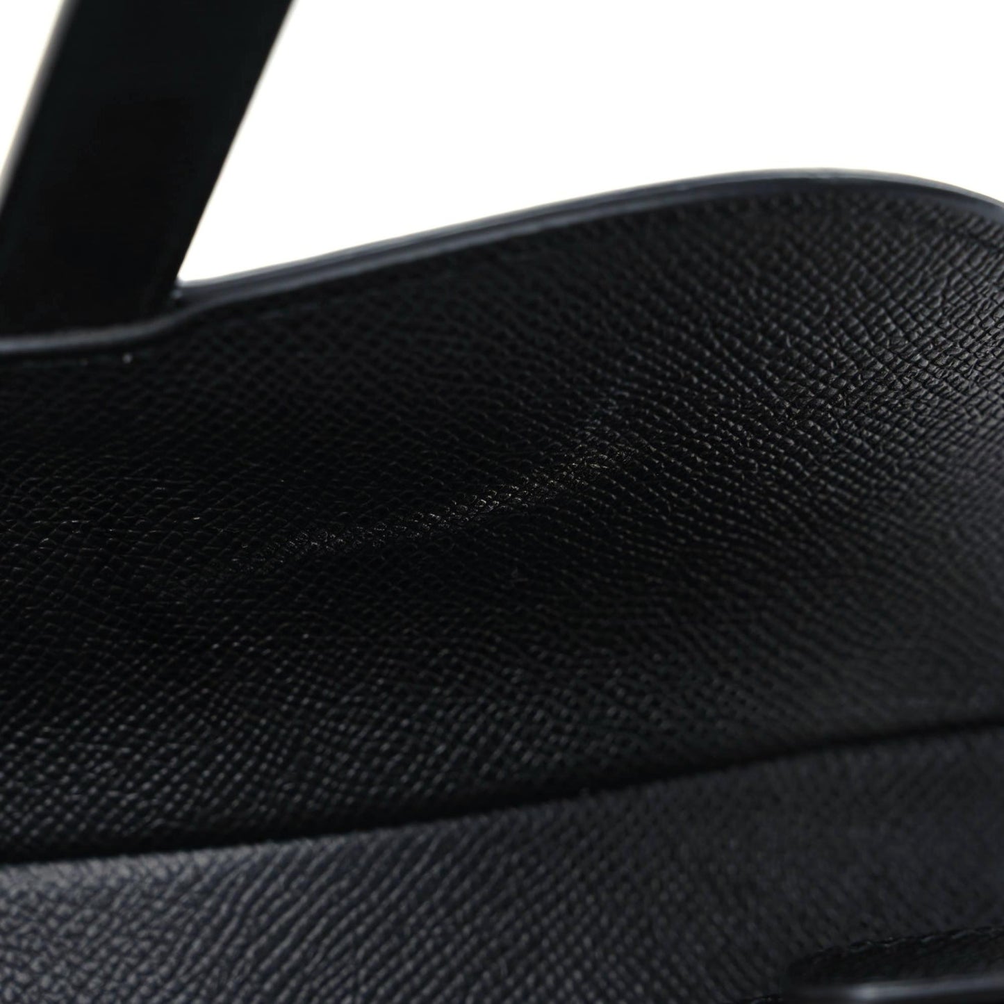 Grained Calfskin Saddle Bag Black