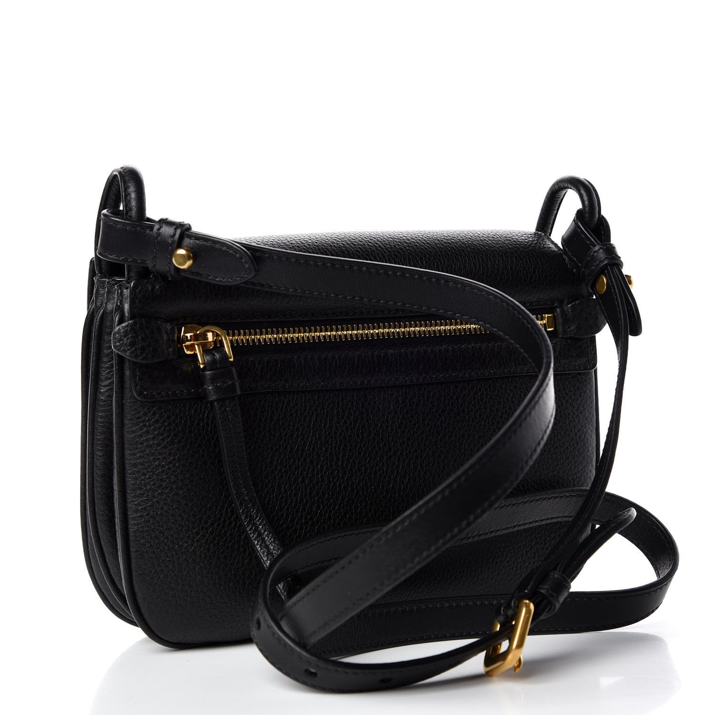 Vitello Daino Saddle Bag Black