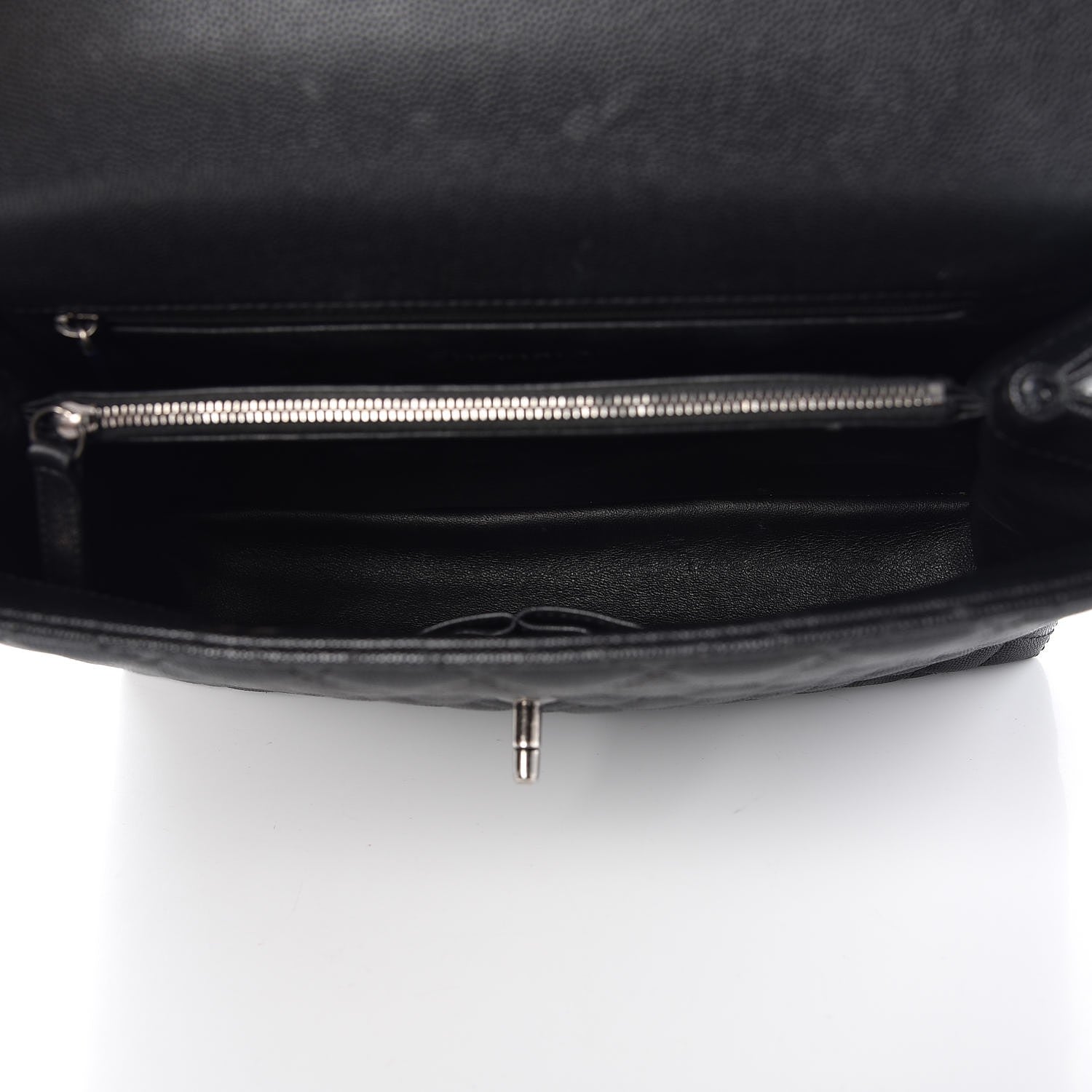 Chanel Caviar Lizard Quilted Large Coco Handle Flap Black 4 of 14