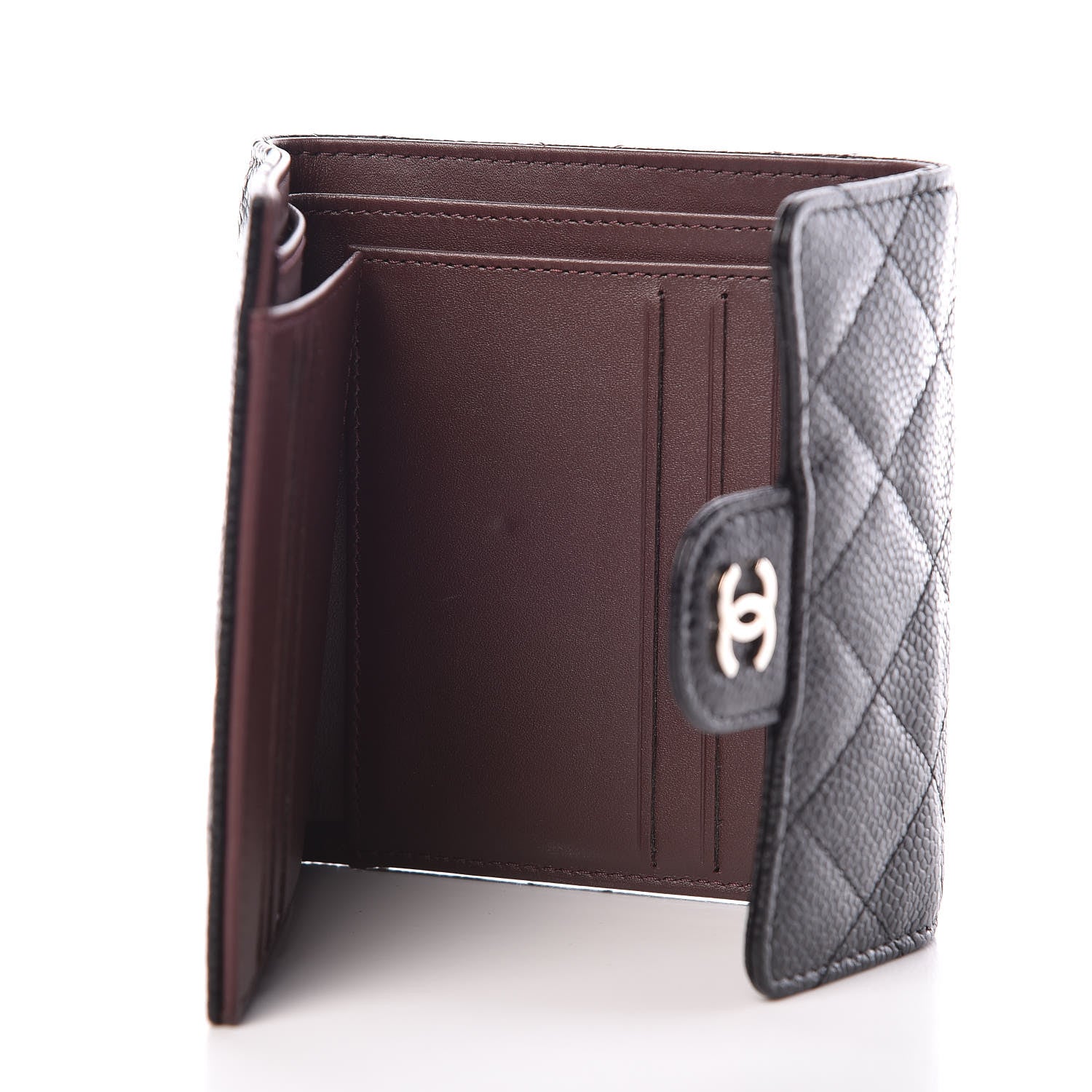 Chanel Caviar Quilted Compact Flap Wallet Black 5 of 8