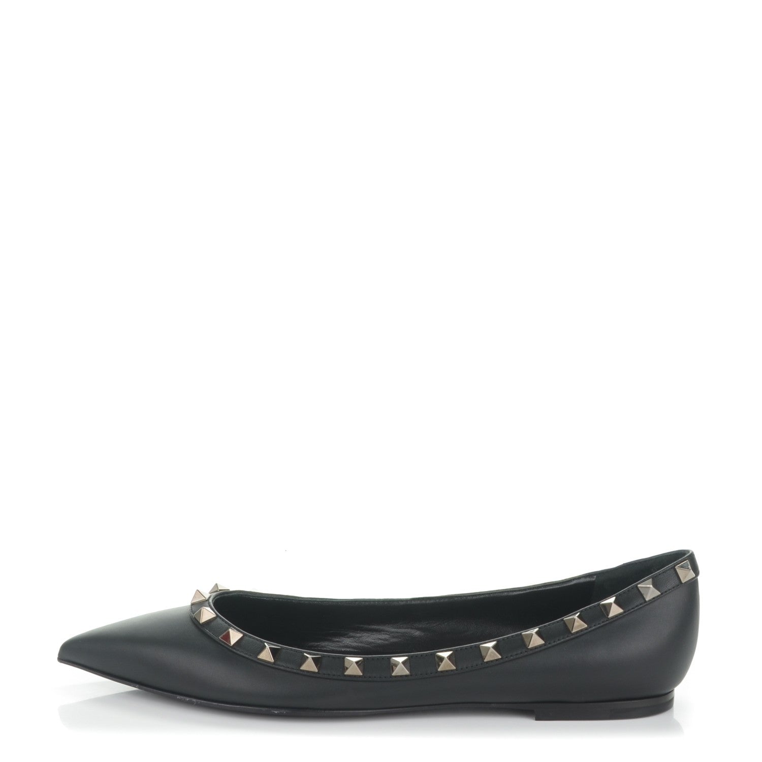 Valentino Garavani Nappa Rockstud Ballerina Flats 38.5 Black 1 of 8