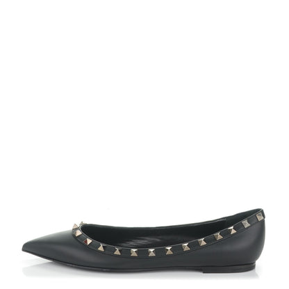 Valentino Garavani Nappa Rockstud Ballerina Flats 38.5 Black 1 of 8