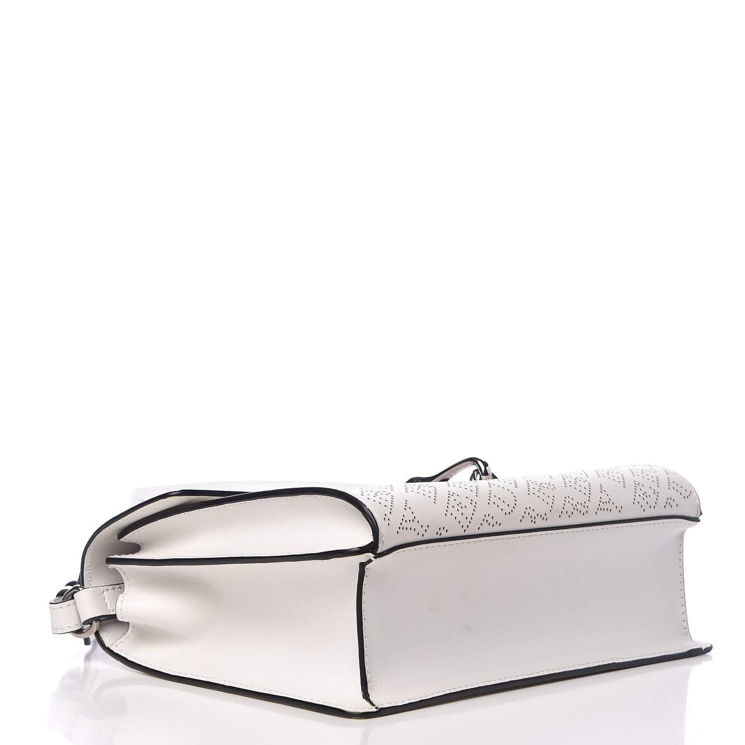 Burberry Calfskin Perforated Small Macken Crossbody Bag White 4 of 10