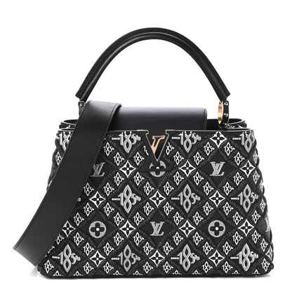 Louis Vuitton Calfskin Since 1854 Embroidered Capucines PM Black 1 of 9