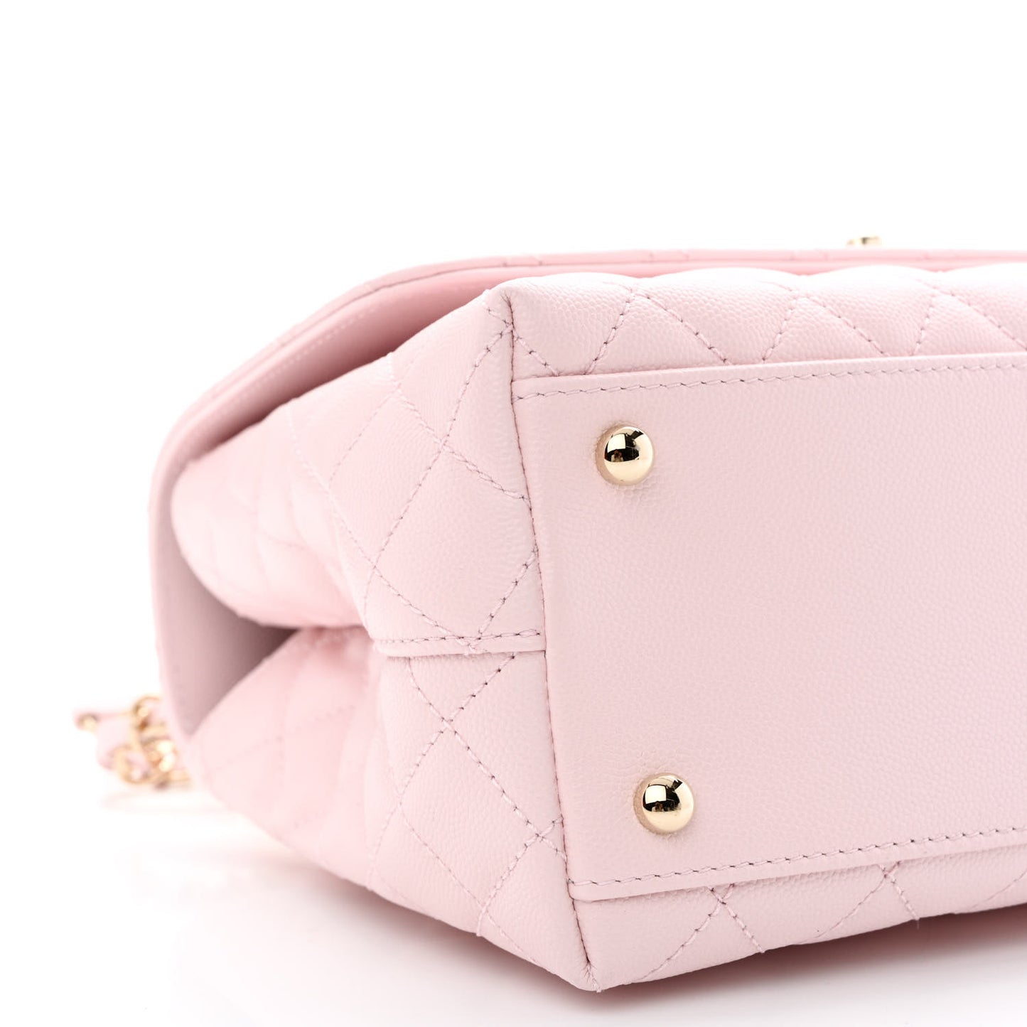 Caviar Quilted Small Coco Handle Flap Light Pink