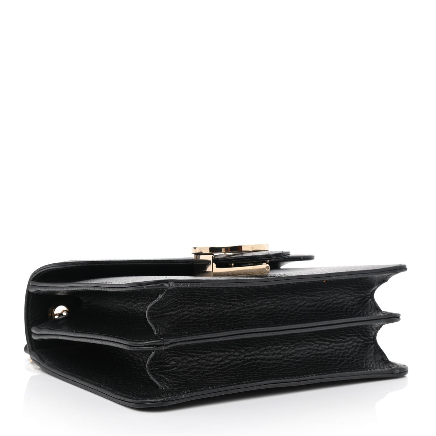 Dollar Calfskin Small Interlocking G Shoulder Bag Black