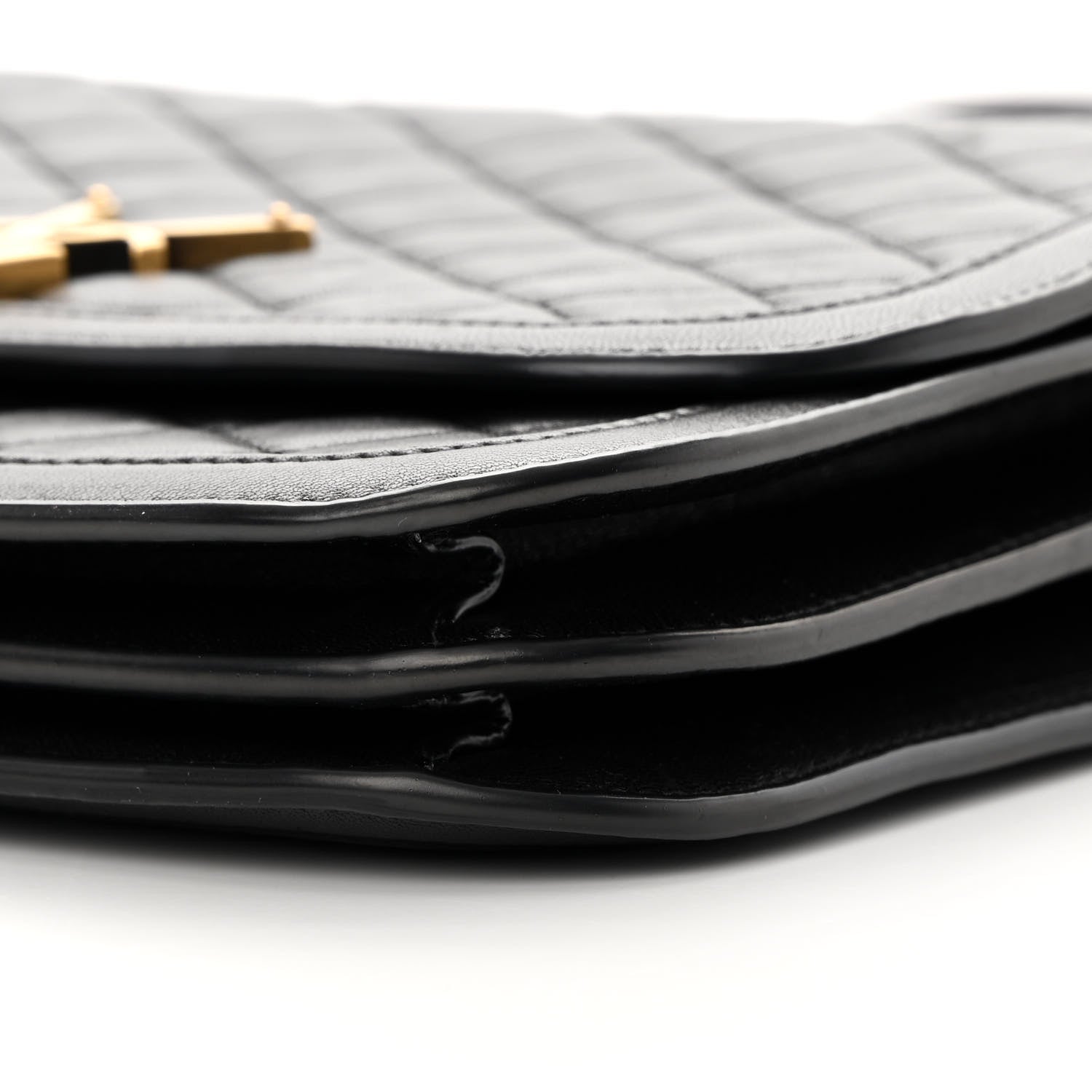 Saint Laurent Lambskin Quilted Monogram Medium Solferino Satchel Black 10 of 11