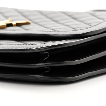 Saint Laurent Lambskin Quilted Monogram Medium Solferino Satchel Black 10 of 11